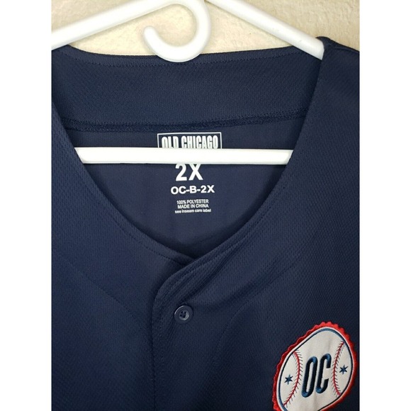 Old Chicago #76 SIZE 2X World Beer Tour Navy Blue Button Front Baseball Jersey - Picture 4 of 9
